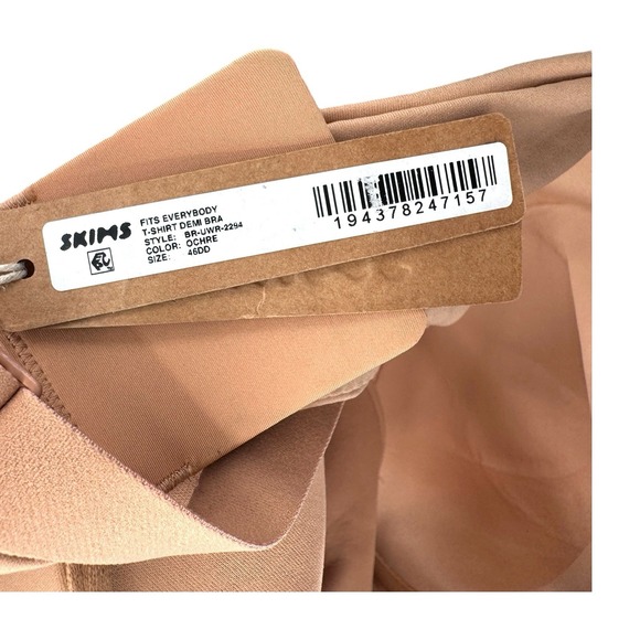 Skims Fits Everybody T Shirt Demi Bra 46DD NWT Ochre Nude Lined Push Up Classic - Picture 4 of 4